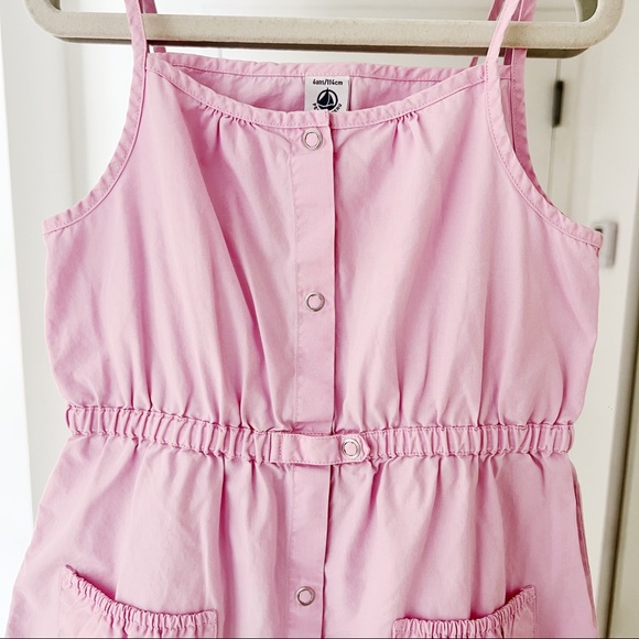 Petit Bateau Pink Spaghetti Strap Dress With Pockets Size 6 - Picture 3 of 5